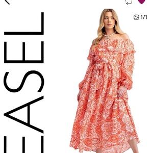 P049:  EASEL NWT DRESS SUNSET ORANGE (R2K)